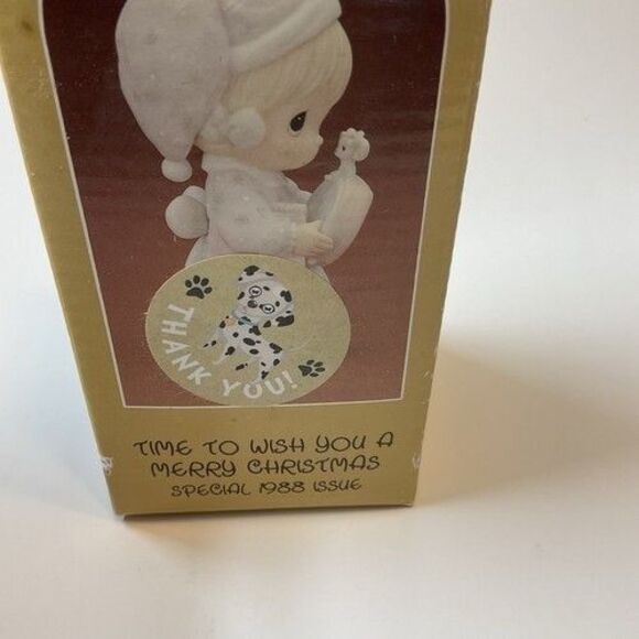 VTG NWB Enesco Precious Moments Figurine Time To Wish You A Merry Christmas - Picture 3 of 14